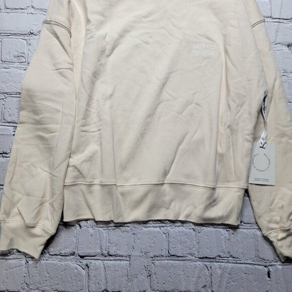 Wellbeing Being Well Goldie Cotton Sweatshirt In Bone White Cream NWT Size M - Picture 3 of 14